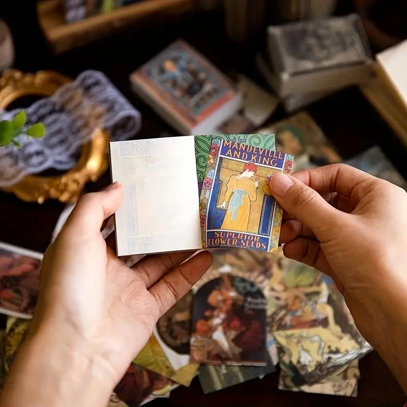 Random Vintage Material Paper, 200 Sheets/set Scrapbooking & Journal Making Material Paper, Creative Non-adhesive Decorative Paper for DIY Crafts, Stu