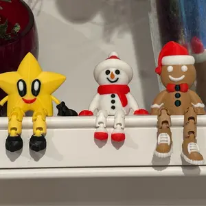 Christmas Stocking Buddies - Articulating Friends - Rudolph, Reindeer, Snowman, Santa, Star, Gnome, Gingerbread Man - Toy & Hobbies