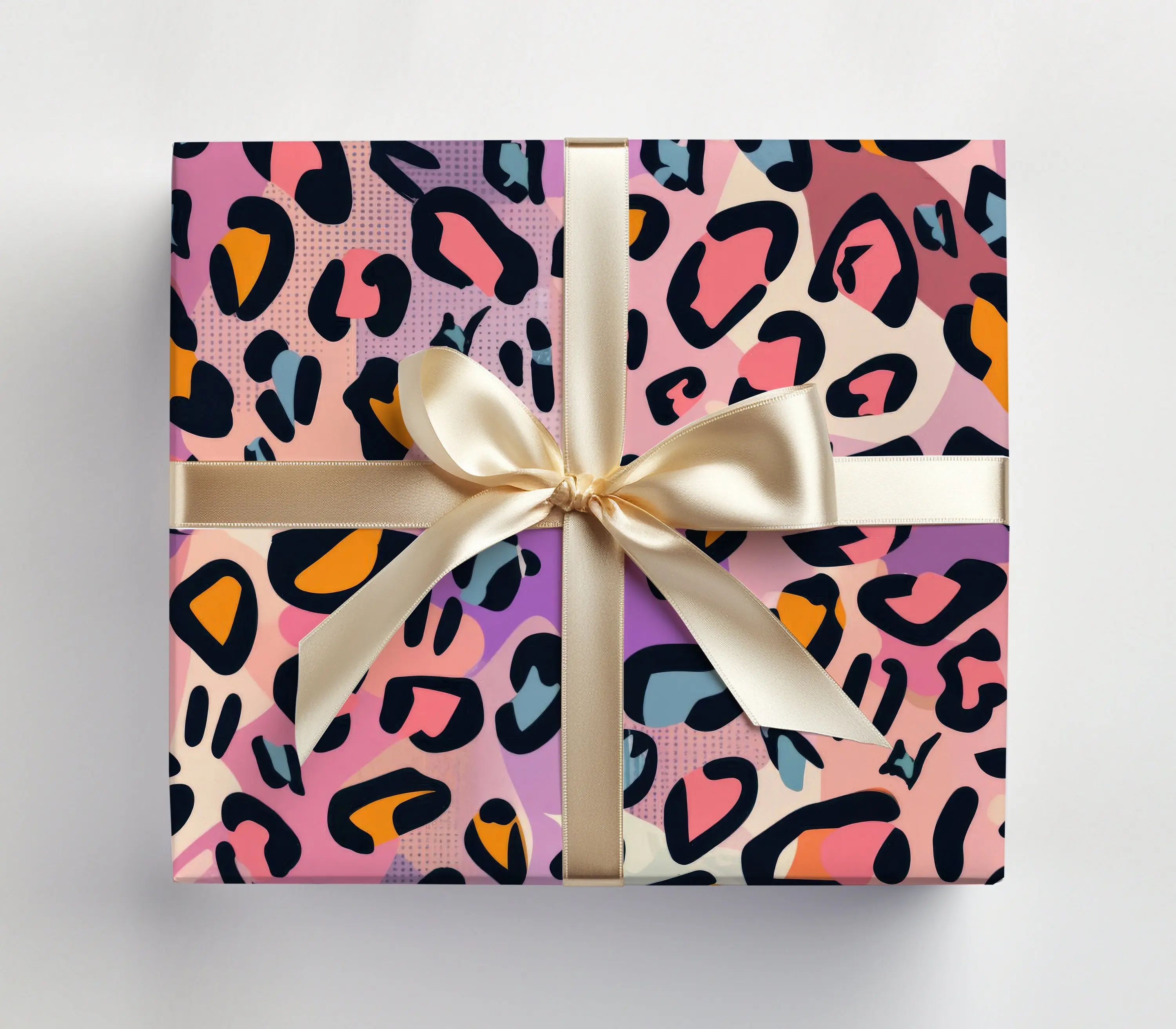 Pink Cheetah Print Wrapping Paper, Leopard Print Wrapping Paper, Girly Animal Print Gift Wrap Roll, Neon Animal Print Wrapping Paper Roll