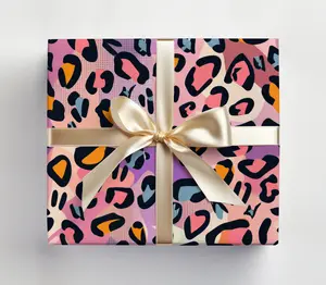 Pink Cheetah Print Wrapping Paper, Leopard Print Wrapping Paper, Girly Animal Print Gift Wrap Roll, Neon Animal Print Wrapping Paper Roll
