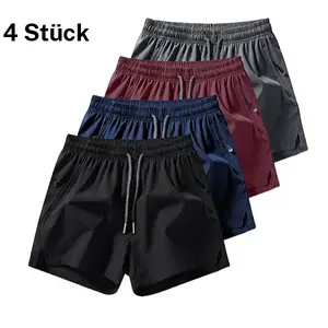 Men's four piece home shorts set, featuring a simple and comfortable style, elastic waistband, and a multicolor combination. Suitable for practical men who value everyday comfort at home and light physical activity. fathersdaygift