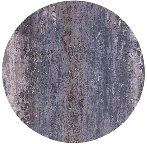 SUPER SALE 8' Round Wool & Silk Modern Abstract Hand Knotted Rug - Q20140