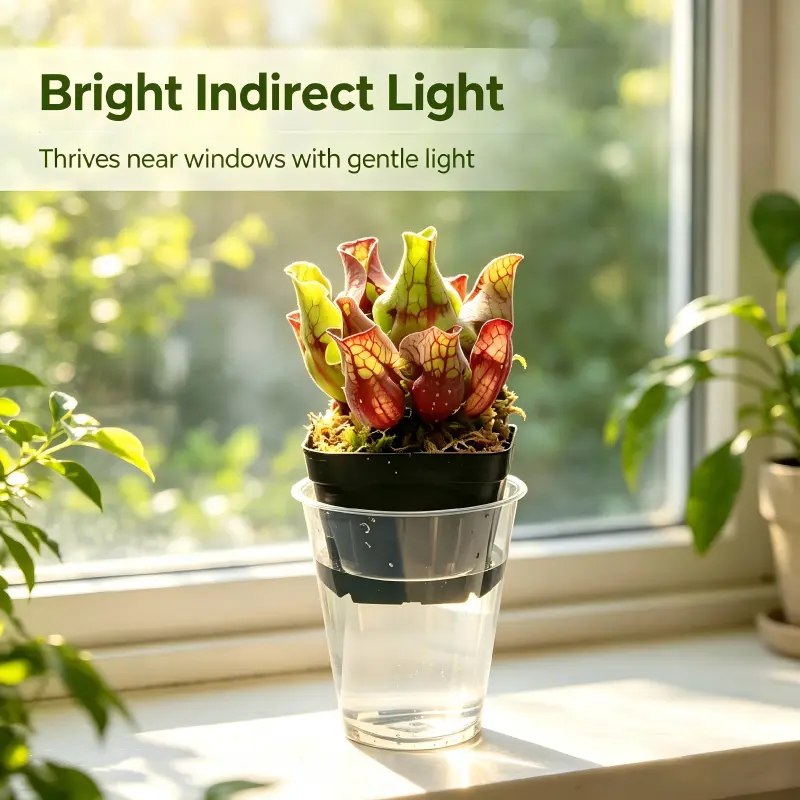 Sarracenia Minor Hooded Pitcher Carnivorous Plant - 3-5in Established Bog Plant with Unique Hood-Shaped Traps, Easy-Care, Ideal for Terrarium, Patio Decor