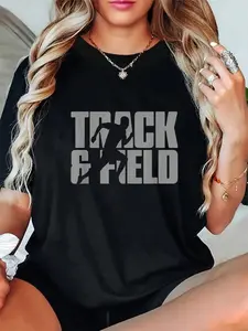 100% Cotton Track & Field Themed Design Graphic Track & Field T-Shirt T-Shirt
