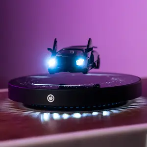 MOOCCI Floating Magnetic Model Car Collection with LED Light 360° Rotating Levitating Diecast Car Decor Gift for Men and Boys