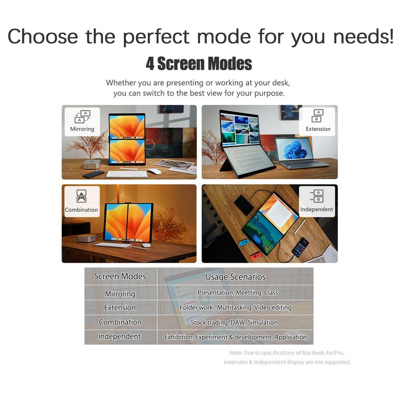 EHOMEWEI X2 Air extra Dual monitor 14.2“2.8K IPS 90Hz 400Nit 100% sRGB Full Metal Body with Kick Stand Ultra Slim, Stylus & Touch for Office, For Laptop PC Mac XBox Sitch2 PS Dual Speaker High-Definition Touchscreen