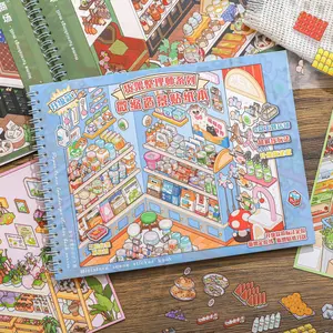 Paper Tracing Code Goods Collection Book Supermarket Stocking Storage Series Scenery Stickers 3D Miniature Scene DIY Collage Art Sticker Album