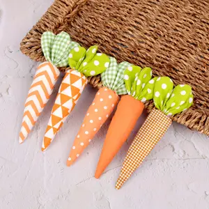 5pcs Mixed Easter Fabric Carrot Ornaments Orange-Red All Seasons Handmade Home Tray Decorations QQ65168 toy