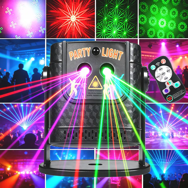 Party lights, Dj disco lights, stroboscopic laser projection lights, portable sound activation and remote control, festival birthday small gifts, family gatherings, Christmas and Halloween, barbecue parties, camping, karaoke, dance atmosphere lights