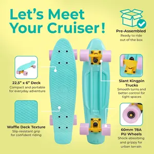 Cal 7 22" Complete Mini Cruiser Plastic Skateboard