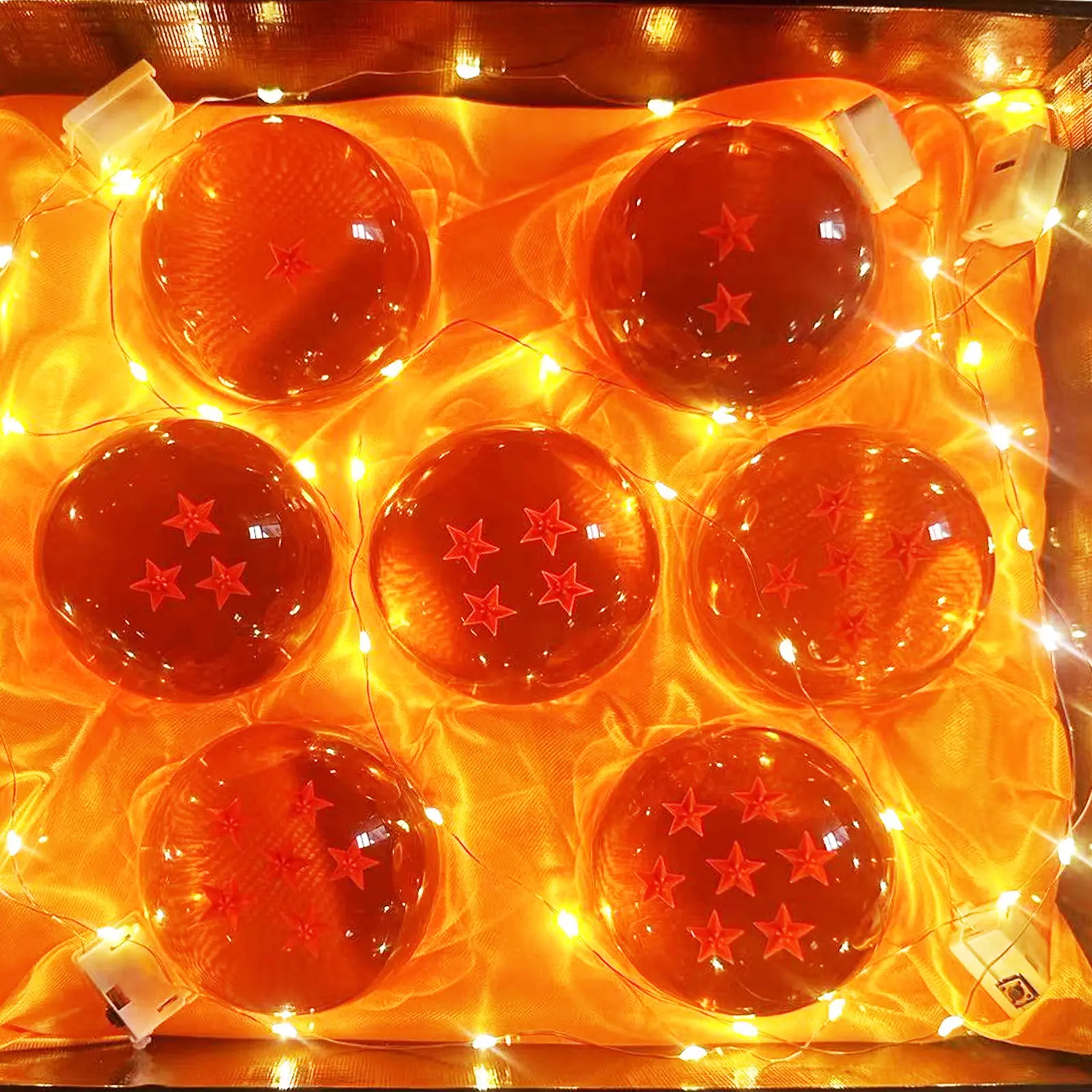 DLDA 7 Dragon z 35MM/1.37 Inches Crystal Ball Acrylic Glass Ball, Comes with Gift Box, 1-7 Stars, Preferred for Anime Collectors, Decoration, Transparent Dragon Toy Ball Starry summerwins