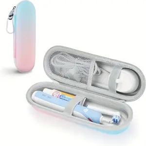 Portable Travel-Friendly Electric Toothbrush Case with Spacious Storage - Durable Shockproof EVA and Waterproof PU Coating - Hypoallergenic Personal Care Organizer