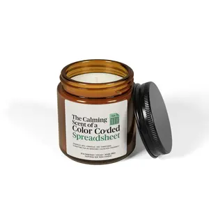 Funny Office Candle – “The Calming Scent of a Color Coded Spreadsheet” – Gift for Accountants, Data Lovers & Excel Enthusiasts | Soy Wax, Vegan, Eco-Friendly
