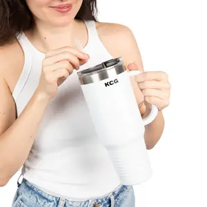 Cute Insulated Travel Mug, 40oz - Perfect for Coffee Lovers, Basic Design, Gift for Travelers, On-the-Go, Portable Cup, Tea Drinker