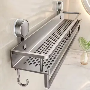 Rust-Resistant Shower Rack with Towel Hook, Space-Saving Bathroom Organizer, No Drilling Installation, Modern Design, High-Quality Material, Wall Mounted Hook