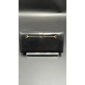 Pre-owned GUCCI Leather Luxury Bags & Accessories Tom Ford Era Slim Horsebit Long Wallet, Black Date Code: 035288818750. Entrupy ID: 7GT83D9.