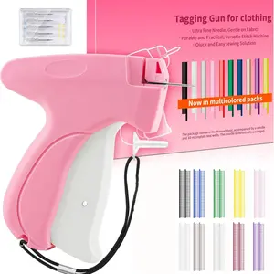Handheld Sewing Gun for Quick Clothing Fastening, Includes 6 Needles and 1000 Random Color Clips, Ideal Label Gun for Efficient Use