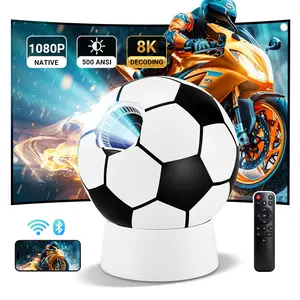 【Fathers Day Gift】Football-shaped projector-Shaped Projector, Native 1080P Android 13 Smart Projector, 4K Support, 360° Rotation, Auto Keystone & Focus, WiFi 6, BT5.4, Portable Mini Projector for Home Theater, Outdoor Movies & Gaming,Deals For You Days