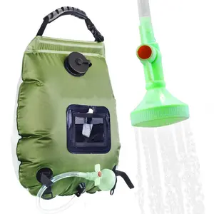 Portable Solar Heated Camping Shower Bag, 1 Set Outdoor Bathing Water Bag with Removable Hose& Switchable Shower Head, Suitable for Travel,Climbing (5 Gal/20L)