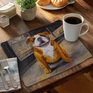 360 Stand Stylish Braided Polyester Household Placemat, 14x18 in Rectangular Easy-Clean Stain-Resistant Kitchen Tableware for Home Decor, Coffee Table Mat