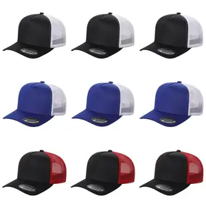 9-Pack Mixed Color Trucker Hats, Bulk Beach Mesh Back Caps, Durable Classic Baseball Hats, Comfortable Breathable with Adjustable Snapback, Unisex