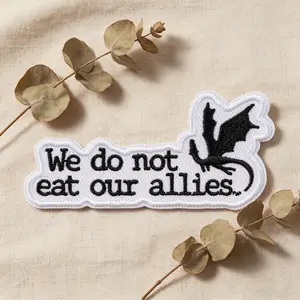 We Do Not Eat Our Allies Embroidery Patch, Mental Health Motivational, Adhesive Iron-On, Suitable for Clothes, Jackets, Hats, Accessories, Embroidered Patches
