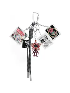 5-Piece Stranger Keychains Set for Women, Movie-Themed Car Accessories, Backpack Keychain Wristlet Strap, Fashionable & Functional