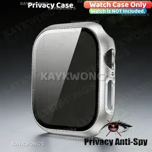 KAYKWONG'S 1 Anti-peep Privacy Screen Protector Watch Case, Hard PC Watch Screen Protective Film, Wearable Accessories for  iWatch Series 11/10/9/8/7/6/5/4/SE/SE2/Ultra/Ultra Size 40/41/42/44/45/46/49mm
