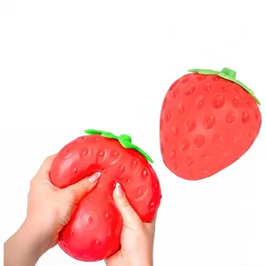 Strawberry - ExtraLarge 5" Squishy Stress Ball for Adults & Kids3+ - Fruity Fidget Toy for Stress Relief &Sensory Play - Safe & Durable Non-ToxicMaterial