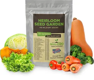 Heirloom Seed Garden 33 Seed Variety Pack Survival Seed Bank Over 30,000 Seeds