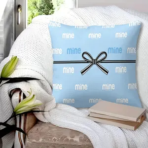 Mine Letter Bow Throw Pillow, Cute Pink/Blue Aesthetic Bow Decorative Cushion, Kawaii Room Decor for Teens Girls Women, Soft Pillow for Sofa Bed Living Room, Ideal Gift for Bow Lovers