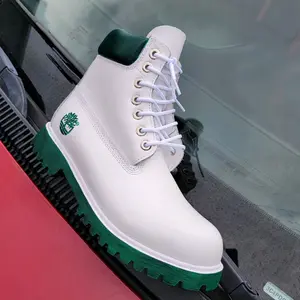 Dark Green Custom Hightop Boots | Hand Painted Designer Boots | Unique Streetwear Fashion Boots |