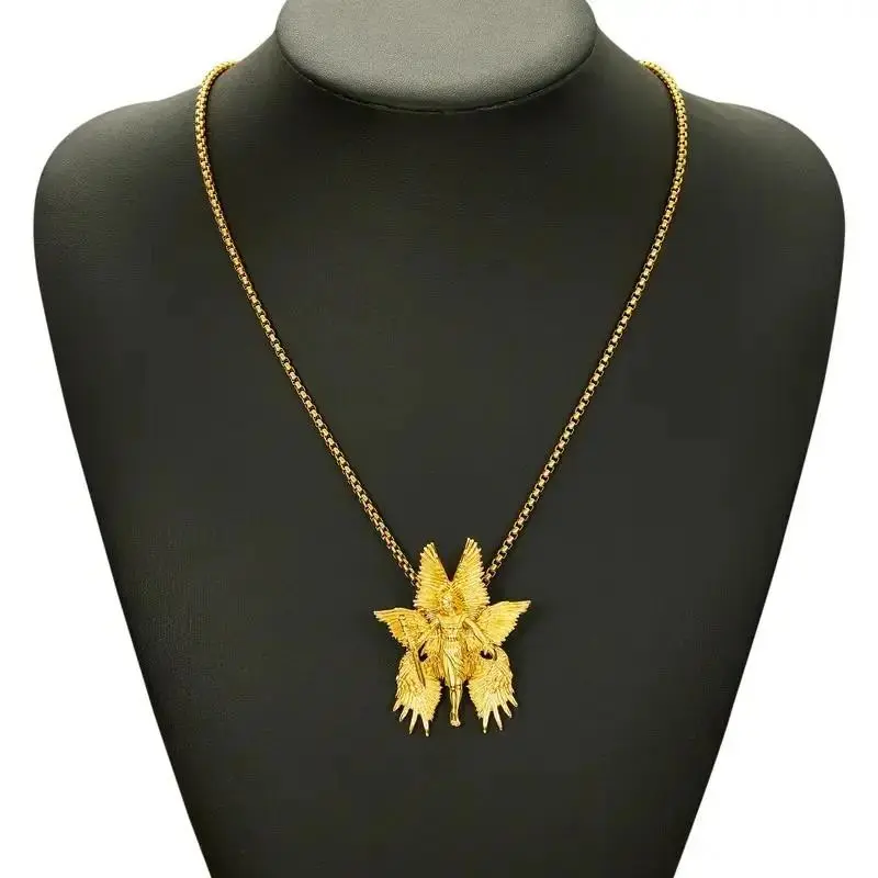 New Arrival Retro Eight-Winged Angel Goddess Archery Necklace European American Exaggerated Fashion Vintage Gold Plated Pendant for Fashion Lovers casual style jewelry gift cross pendant necklace chic minimalist mom birthday elegant woman christmas ideal