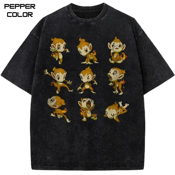 Chimchar Vintage Graphic T-Shirt, PKM Shirt, Anime Shirt, Anime Merch, Unisex Streetwear Tee, cotton crewneck shirt, Gift for Men, Women, Anime Lover Gift Top Womenswear