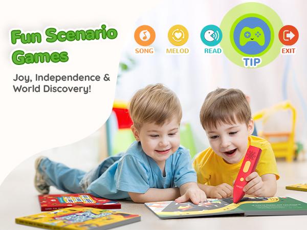 KOKODI Talking Pen Book Sets for Kids, Interactive Audio Sound Books with English Words & Mother Goose Nursery Rhymes, 700+ Touch Points Sensory Learning Toy, Educational Gift for Kids