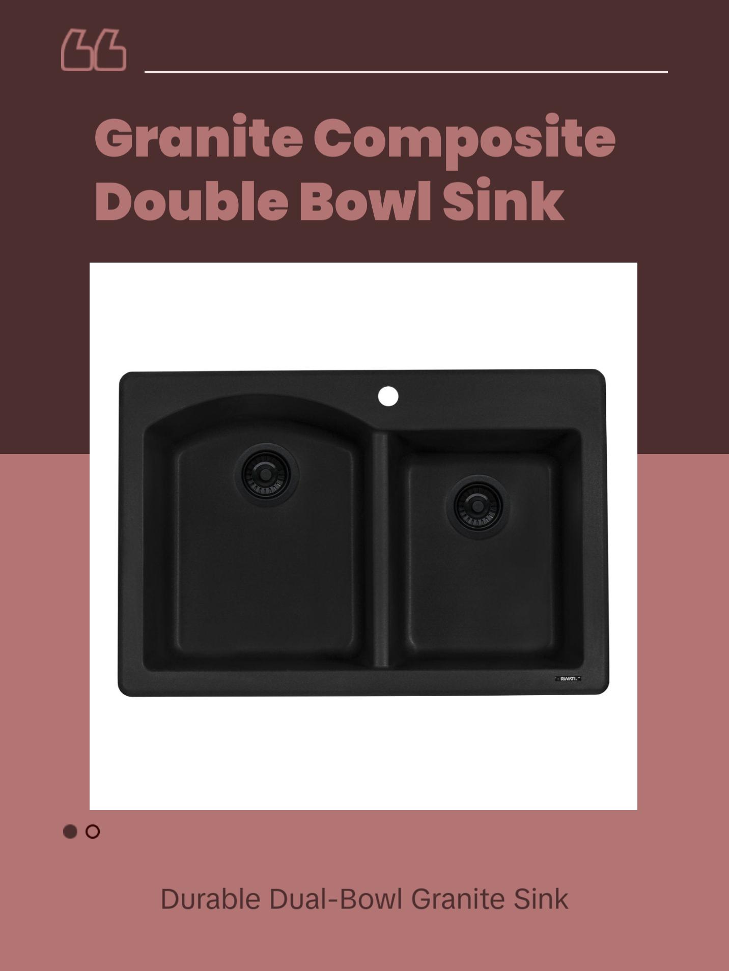 33 x 22 inch Dual-Mount Granite Composite Double Bowl Kitchen Sink