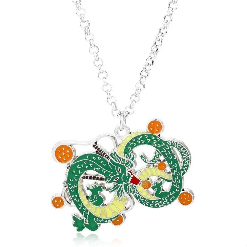 Anime Dragon Ball Z Shenron Necklace Cosplay Props Accessory Figure Metal Keychains Keyrings Pendants Figure Kids Toys Gifts