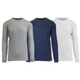 3-Pack Men's Waffle-Knit Long Sleeve Crew Neck Thermal Shirts