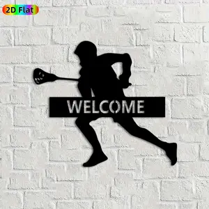 1pc Lacrosse Player Metal Wall Art,Lacrosse Player Statue Mural, Ideal Gift for New Year, Christmas, Lacrosse Enthusiasts, Rust-Resistant Metal Wall Decor Wall Sculptures, Perfect for Home Wall & Garden Fence Lacrosse Enthusiasts
