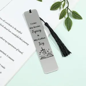 Stainless Steel Bookmark with Tassels, Unique Gift for Book Lovers, Ideal Reader Present, 1pc Literary Passion Coffee Ice Cooler