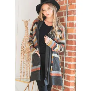 MULTI COLOR STRIPE CARDIGAN