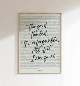 [SALE UP TO 50] - FREE SHIP - Book Quote Print, Fourth Wing Quote, Iron Flame Rebecca Yarros, It’s Been My Honor, Wall Art, Book Lover Poster Print