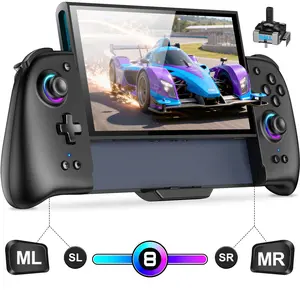 Switch 2 Controller, Wireless Pro Controller with Hall Effect Joystick,One Piece Joypad Replacement to Switch 2 Joy Con Controller, with 8 RGB Lighting/Turbo/Macro