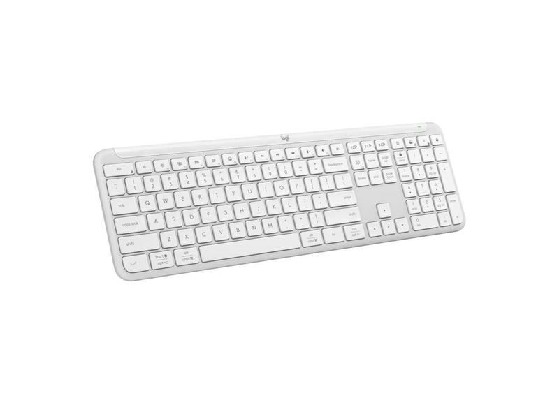 Logitech Signature Slim K950 Wireless Keyboard, Sleek Design, Switch Typing Between Devices, Quiet Typing, Off-white - Wireless Connectivity - Bluetooth - 5.1 - 32.81 ft - USB Type A Interface - Home,