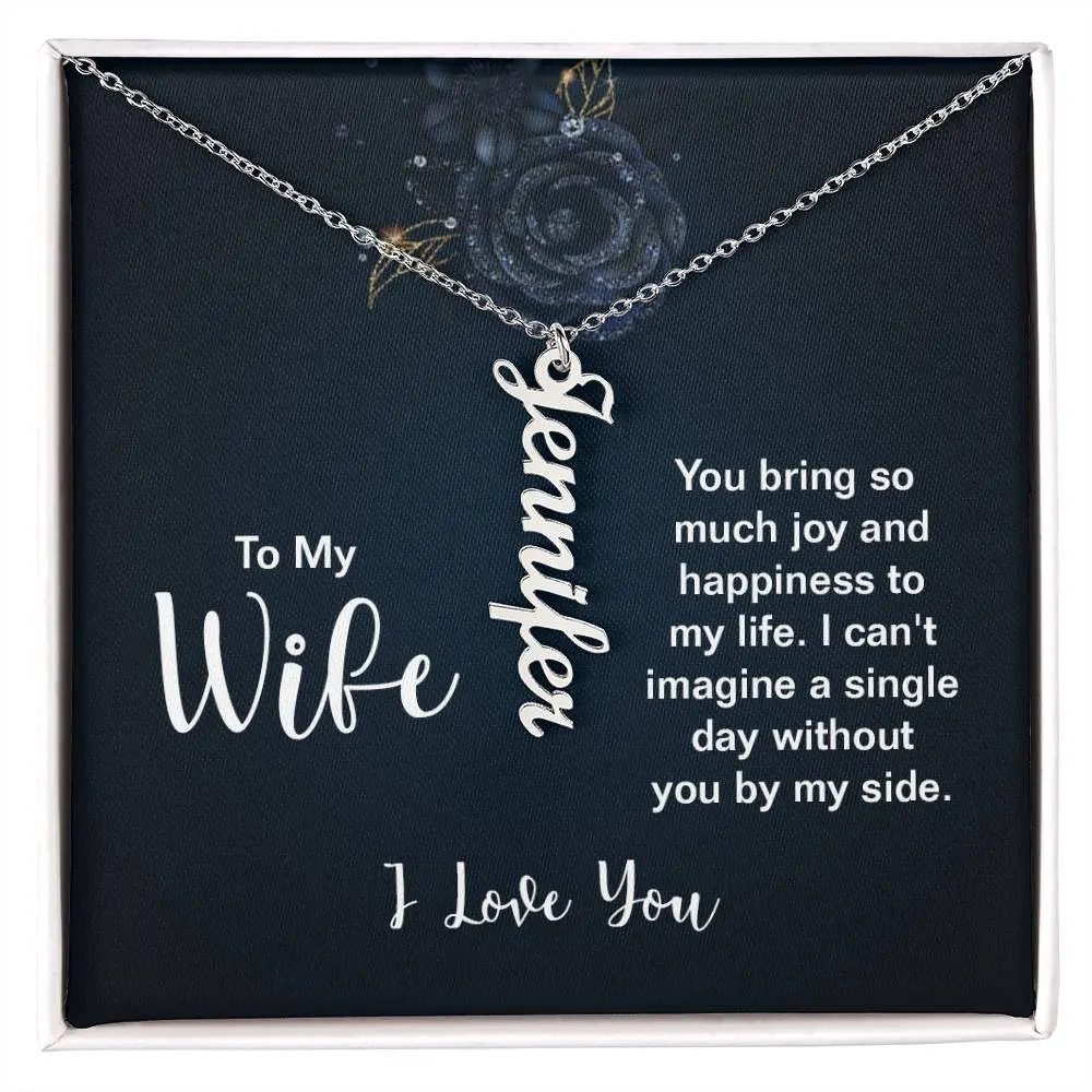 To My Wife | Personalized Vertical Name Necklace