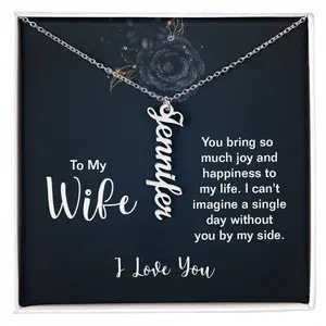 To My Wife | Personalized Vertical Name Necklace