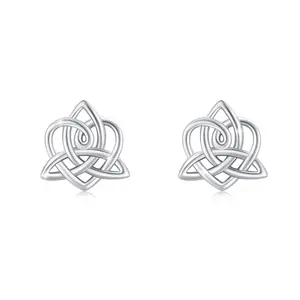 Celtic Earrings 925 Sterling Silver Lotus Earrings Celtic Knot Earrings Celtic Love Knot Earrings Hypoallergenic Vintage Good Luck Irish Earrings Celtic Jewelry for Women
