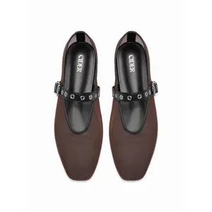 Cider ADJUSTABLE STRAP MESH MARY JANE FLATS