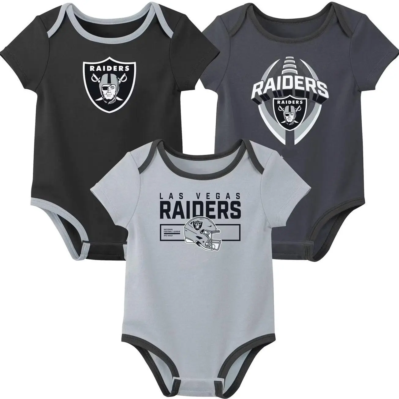 Las Vegas Inspired Baby Bodysuit Set, Football Fan 3 Piece Infant Apparel BA6 4IA