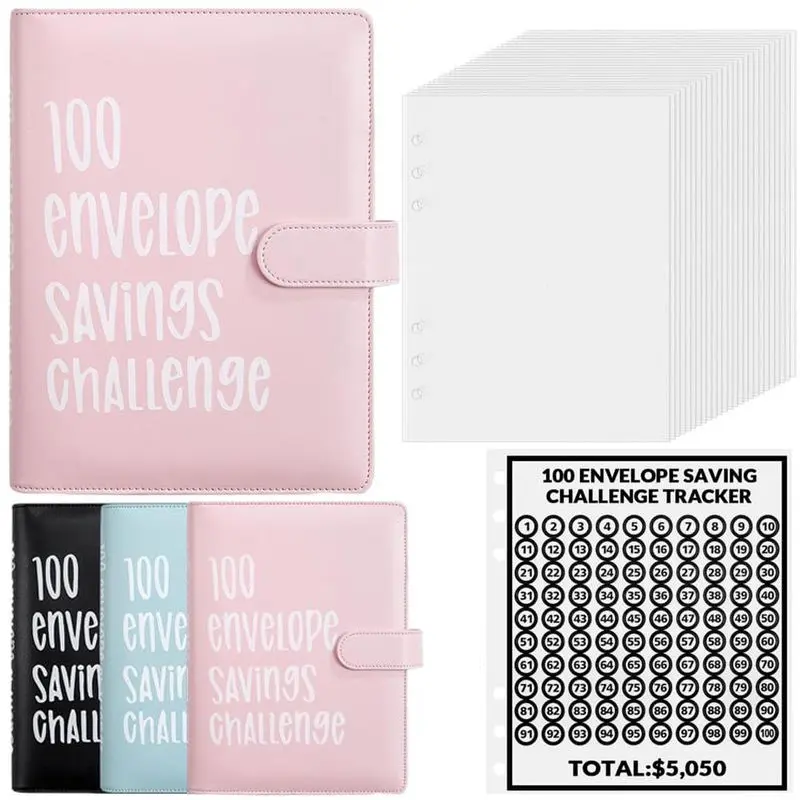 [Father's day gifts]100 Envelope Saving Challenge Binder – Budget Binder & Money Organizer with Income Tracker, Budget Planner Book for Cash Budgeting, Perfect for Students, Families & Beginners Managing Finances, Great Birthday or Holiday Gift